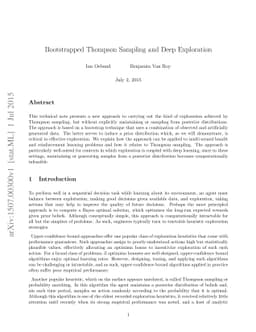 Bootstrapped Thompson Sampling and Deep Exploration