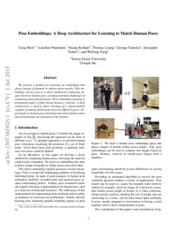 Pose Embeddings: A Deep Architecture for Learning to Match Human Poses