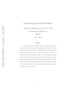 Partitioning Uncertain Workflows