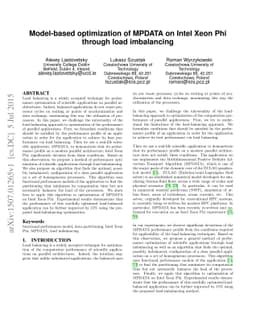 Model-based optimization of MPDATA on Intel Xeon Phi through load
  imbalancing
