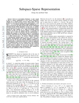 Subspace-Sparse Representation
