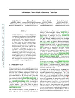 A Complete Generalized Adjustment Criterion