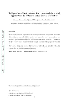 Tail product-limit process for truncated data with application to
  extreme value index estimation
