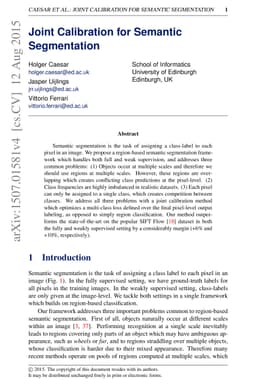 Joint Calibration for Semantic Segmentation