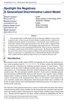 Spotlight the Negatives: A Generalized Discriminative Latent Model