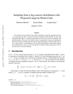 Sampling from a log-concave distribution with Projected Langevin Monte
  Carlo