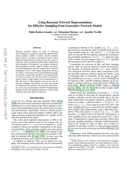 Using Bayesian Network Representations for Effective Sampling from
  Generative Network Models