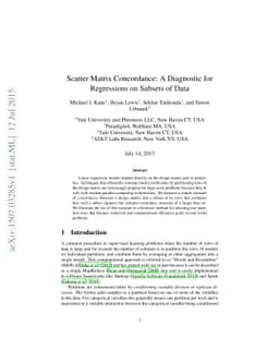 Scatter Matrix Concordance: A Diagnostic for Regressions on Subsets of
  Data