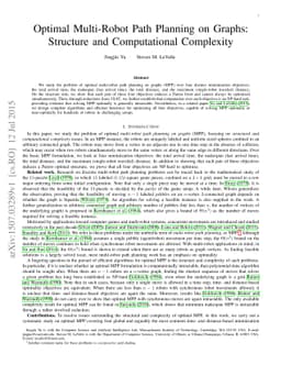 Optimal Multi-Robot Path Planning on Graphs: Structure and Computational
  Complexity