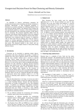 Unsupervised Decision Forest for Data Clustering and Density Estimation