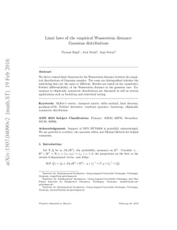 Limit laws of the empirical Wasserstein distance: Gaussian distributions
