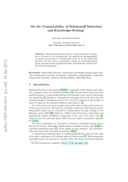 On the Computability of Solomonoff Induction and Knowledge-Seeking