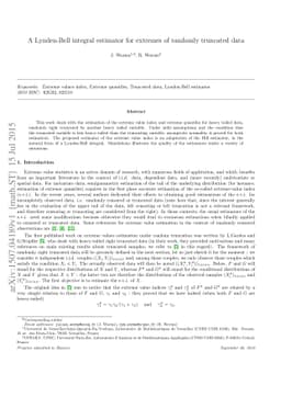 A Lynden-Bell integral estimator for extremes of randomly truncated data