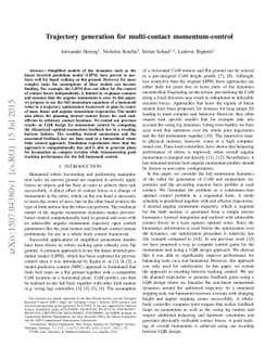 Trajectory generation for multi-contact momentum-control