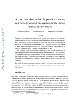 A priori truncation method for posterior sampling from homogeneous
  normalized completely random measure mixture models