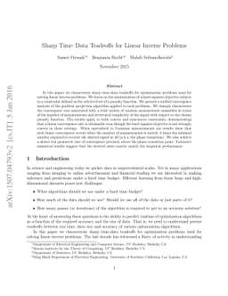 Sharp Time--Data Tradeoffs for Linear Inverse Problems