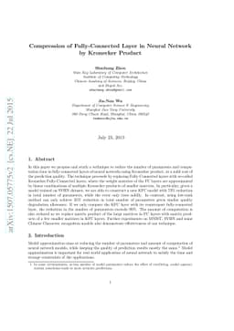 Compression of Fully-Connected Layer in Neural Network by Kronecker
  Product