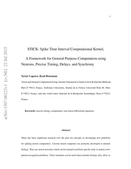 STICK: Spike Time Interval Computational Kernel, A Framework for General
  Purpose Computation using Neurons, Precise Timing, Delays, and Synchrony