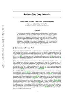 Training Very Deep Networks