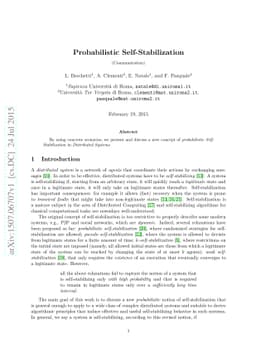 Probabilistic Self-Stabilization