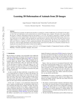 Learning 3D Deformation of Animals from 2D Images