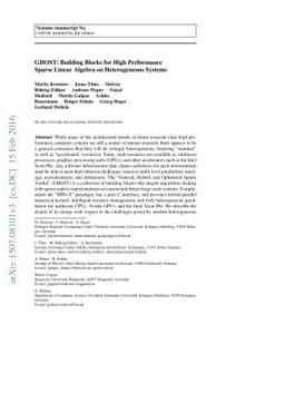 GHOST: Building blocks for high performance sparse linear algebra on
  heterogeneous systems