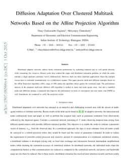 Diffusion Adaptation Over Clustered Multitask Networks Based on the
  Affine Projection Algorithm