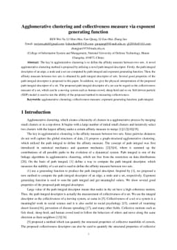Agglomerative clustering and collectiveness measure via exponent
  generating function