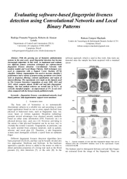 Evaluating software-based fingerprint liveness detection using
  Convolutional Networks and Local Binary Patterns