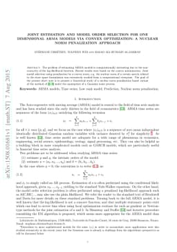 Joint estimation and model order selection for one dimensional ARMA
  models via convex optimization: a nuclear norm penalization approach