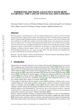 Improving Decision Analytics with Deep Learning: The Case of Financial
  Disclosures