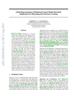 Lifted Representation of Relational Causal Models Revisited:
  Implications for Reasoning and Structure Learning