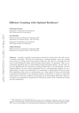 Efficient counting with optimal resilience