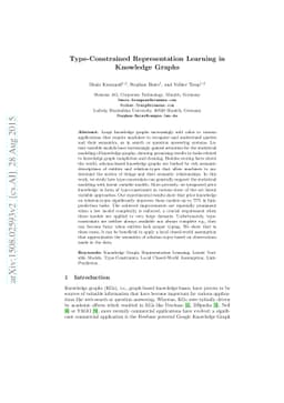 Type-Constrained Representation Learning in Knowledge Graphs