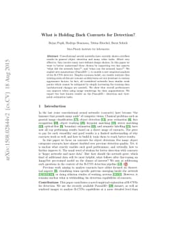 What is Holding Back Convnets for Detection?