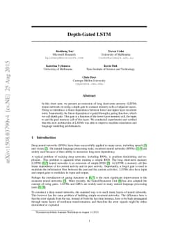 Depth-Gated LSTM