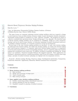 Discrete Route/Trajectory Decision Making Problems