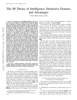 The SP theory of intelligence: distinctive features and advantages