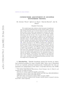 Confounder Adjustment in Multiple Hypothesis Testing