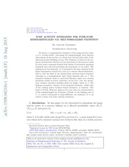 Jump activity estimation for pure-jump semimartingales via
  self-normalized statistics