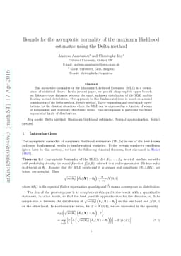 Bounds for the asymptotic normality of the maximum likelihood estimator
  using the Delta method