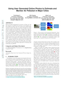 Using User Generated Online Photos to Estimate and Monitor Air Pollution
  in Major Cities