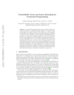 Unsatisfiable Cores and Lower Bounding for Constraint Programming
