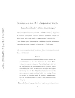 Crossings as a side effect of dependency lengths