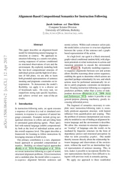 Alignment-based compositional semantics for instruction following