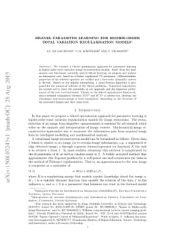 Bilevel parameter learning for higher-order total variation
  regularisation models