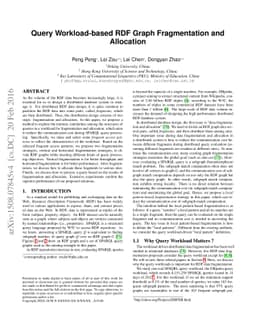 Query Workload-based RDF Graph Fragmentation and Allocation