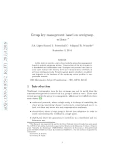 Group key management based on semigroup actions