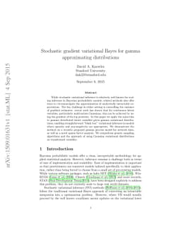 Stochastic gradient variational Bayes for gamma approximating
  distributions