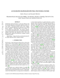 Accelerated graph-based spectral polynomial filters